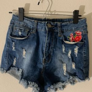 high waisted jean shorts